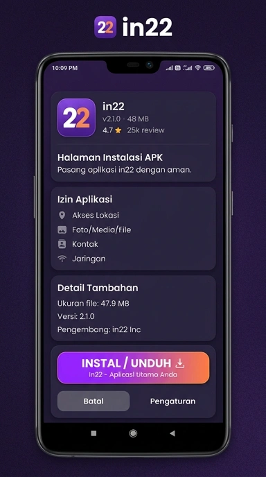 Tampilan halaman APK in22