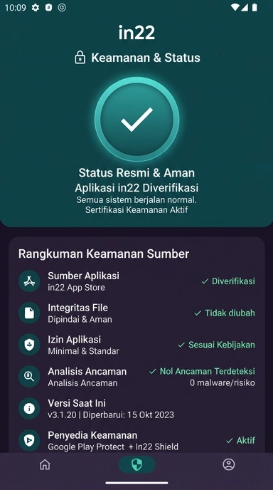 Tampilan kanal resmi in22